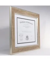 Lawrence Frames Dual Use Blonde 11" x 14" Certificate Picture Frame with Double Bevel Cut Matting For Document - 8.5" x 11"