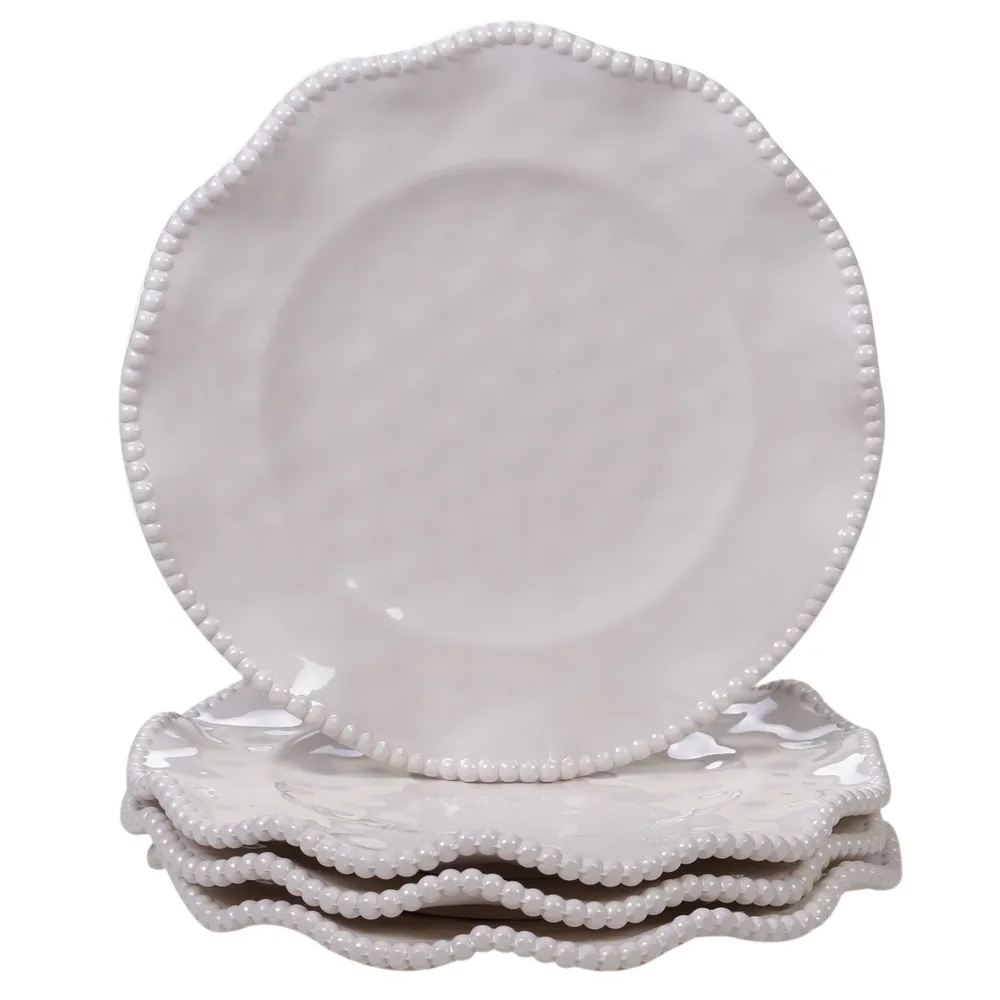 Certified International Perlette Cream Melamine 4-Pc. Salad Plate Set