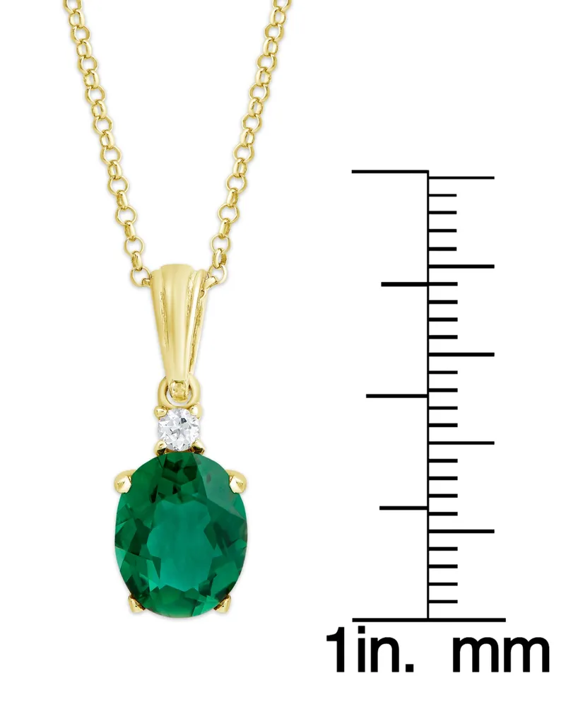 Green Quartz (2-3/8 ct. t.w.) & White Topaz Accent 18" Pendant Necklace in 18k Gold-Plated Sterling Silver