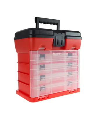 Trademark Global Storage and Tool Box - Durable organizer Utility 4 Drawers with 19 Compartments Each by Stalwart