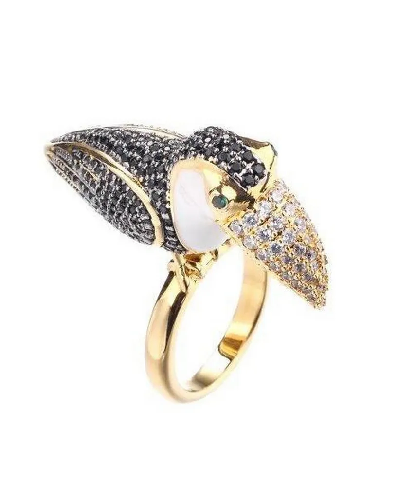 Noir Tucan Ring With Cubic Zirconia Stones