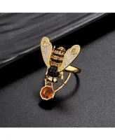 Noir Cubic Zirconia Bee Ring