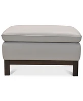 Closeout! Virton 24" Leather Ottoman, Created for Macy's