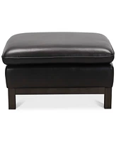 Closeout! Virton 24" Leather Ottoman, Created for Macy's