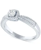 Diamond Cluster Promise Ring (1/6 ct. t.w.) Sterling Silver