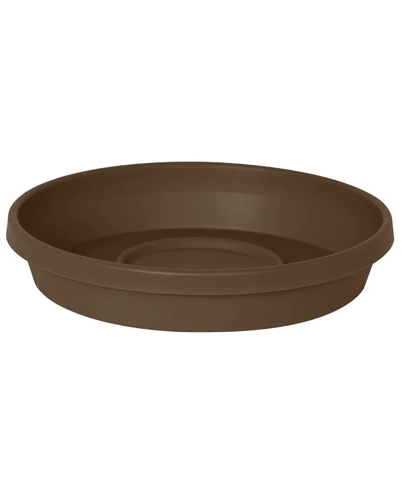 Bloem Terra Round Flower Pot Plastic Saucer, Chocolate, 14in