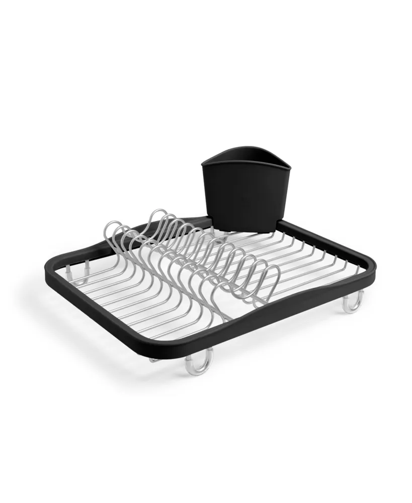 simplehuman Kitchen Dish Drying Rack With Swivel Spout, Fingerprint-Proof  Stainless Steel Frame, Grey Plastic - Macy's