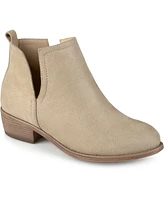 Journee Collection Women's Rimi Notched Ankle Stacked Heel Booties