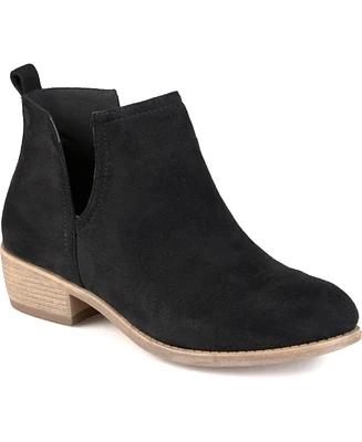 Journee Collection Women's Rimi Notched Ankle Stacked Heel Booties