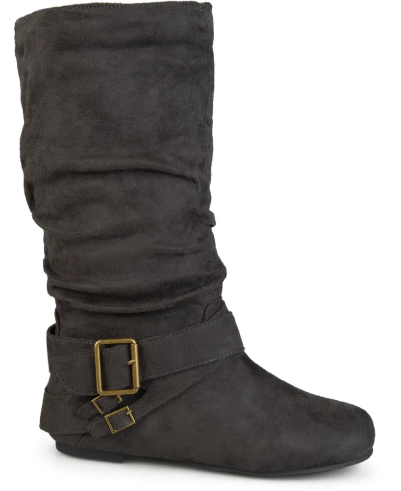 Journee Collection Women's Wide Calf Shelley Buckles Boots