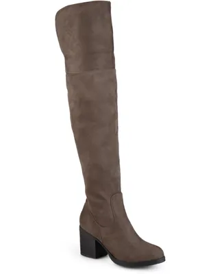 Journee Collection Women's Sana Block Heel Over The Knee Boots