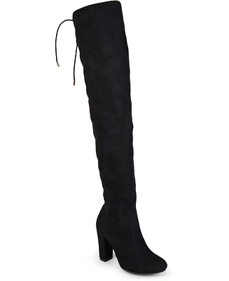 Journee Collection Women's Maya Over The Knee Block Heel Dress Boots