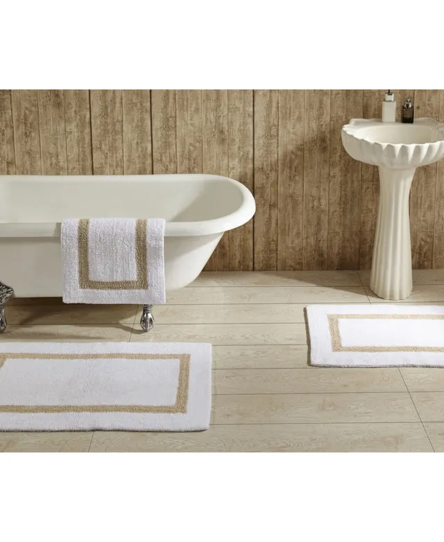 24x40 Hotel Collection Bath Rug White/Gray - Better Trends