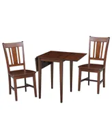International Concepts Small Dual Drop Leaf Table With 2 San Remo Chairs