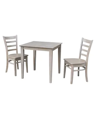 International Concepts 30X30 Dining Table With 2 Emily Chairs
