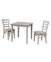 International Concepts 30X30 Dining Table With 2 Emily Chairs