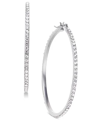 I.n.c. International Concepts Large Pave Medium Hoop Earrings , 2", Created for Macy's