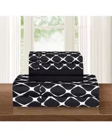 Elegant Comfort Geometric Printed Microfiber -Pc. Sheet Set