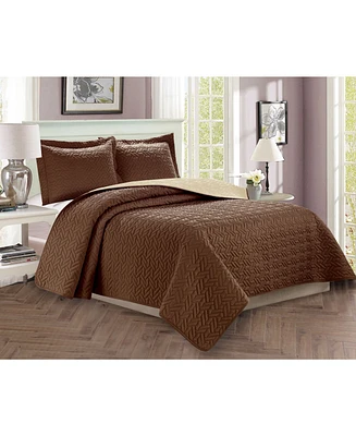 Elegant Comfort Luxury Majestic 3-Pc. Quilted Coverlet Set, King/California King