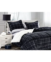 Elegant Comfort Plaid Micromink/Sherpa Reversible Down Alternative Microsuede Pc Comforter Sets