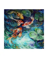 Marcia Baldwin 'Dancing Colors Koi' Canvas Art - 18" x 18"