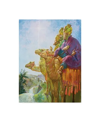Hal Frenck 'Three Wise Men Camels' Canvas Art - 14" x 19"