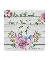 Jean Plout 'Garden Florals Bible Verse 1' Canvas Art - 24" x 24"