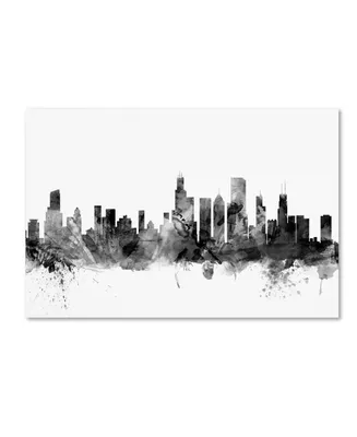 Michael Tompsett 'Chicago Illinois Skyline B&W' Canvas Art - 22" x 32"