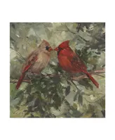 Mary Miller Veazie 'Kissing Cardinals' Canvas Art - 35" x 35"