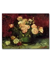 Vincent van Gogh 'Peonies and Roses' Canvas Art