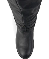 Journee Collection Women's Bite Wide Calf Knee High Buckle Boots