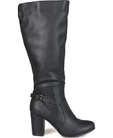 Journee Collection Women's Carver Wide Calf Block Heel Knee High Boots