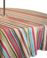 Summer Stripe Outdoor Tablecloth with Zipper 60" Round