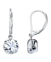 2028 Silver-Tone Genuine Crystal Drop Earrings