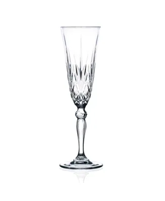 Lorren Home Trends Melodia Collection Crystal Champagne Flutes, Set of 6