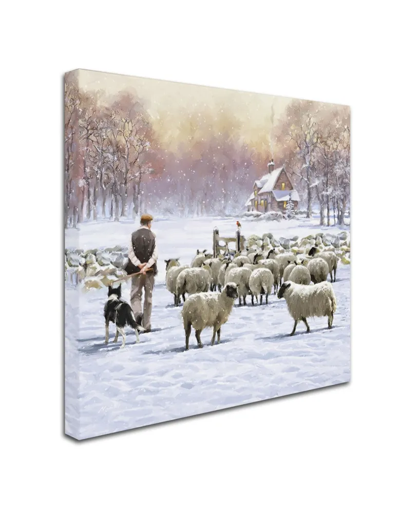 The Macneil Studio 'Sheep Shepherd' Canvas Art - 14" x 14"