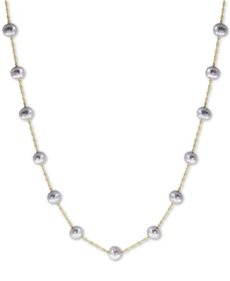 Effy Gray Cultured Freshwater Pearl (5-1/2mm) 18" Collar Necklace in 14k White Gold