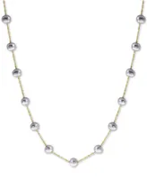 Effy Gray Cultured Freshwater Pearl (5-1/2mm) 18" Collar Necklace in 14k White Gold