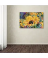 Richard Wallich 'Blue Sunflowers' Canvas Art - 12" x 19"