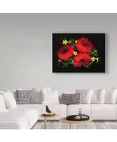 Susan S. Barmon 'Gerbera Daisy And Carolina Jasmine' Canvas Art - 18" x 24"