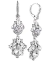 Marchesa Crystal Cluster Double Drop Earrings