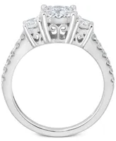 Diamond Halo Engagement Ring (1 ct. t.w.) in 14k White Gold