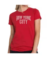 Women's Premium Word Art T-Shirt - Nyc Neighborhoods