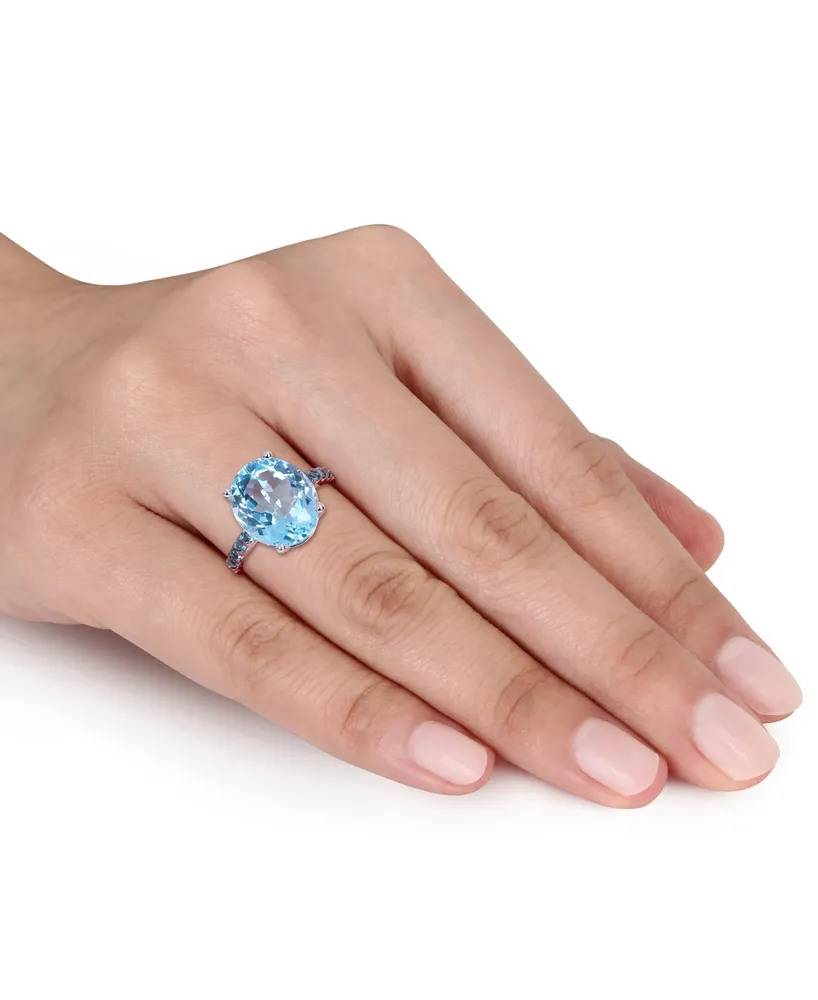 Blue Topaz (10-1/2 ct.t.w.) Ring Sterling Silver