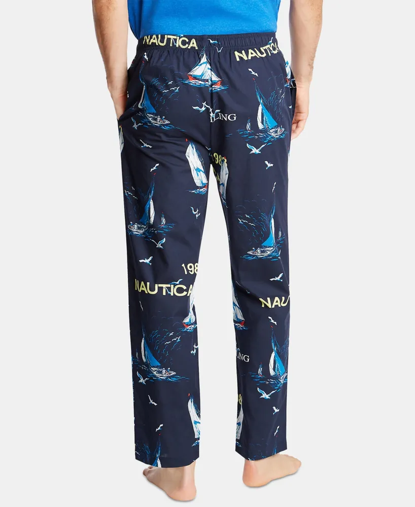 Nautica Men's Cotton Sailboat-Print Pajama Pants