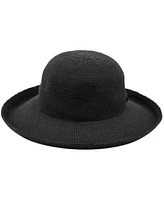 Angela & William Wide Brim Sun Bucket Hat with Roll Up Edge