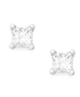 Princess-Cut Diamond Stud Earrings in 10k White Gold (1/10 ct. t.w.)