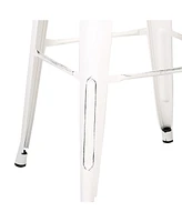 Ac Pacific Backless Industrial Metal Bar Stool, Set of 2