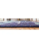 Bayshore Home Newwolf New4 Navy Blue 5' x 8' Area Rug