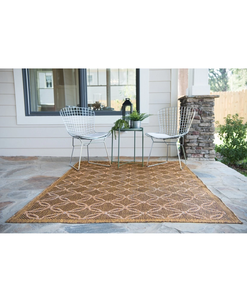 Bayshore Home Outdoor Pashio Pas6 Light Brown 5' 3" x 8' Area Rug